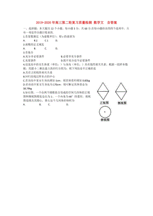 2019-2020年高三第二輪復(fù)習(xí)質(zhì)量檢測 數(shù)學(xué)文 含答案.doc