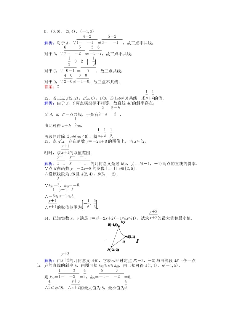 2019-2020年高中数学 第3章 第15课时 倾斜角与斜率课时作业 新人教A版必修2.doc_第3页