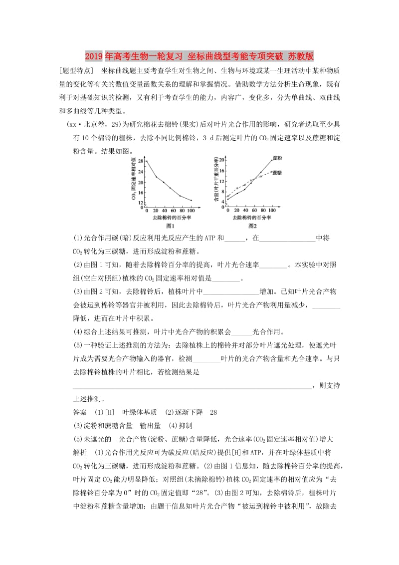 2019年高考生物一轮复习 坐标曲线型考能专项突破 苏教版.doc_第1页