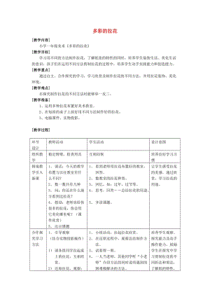 一年級(jí)美術(shù)上冊(cè) 多彩的拉花教案 人美版.doc