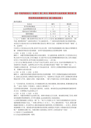 2019年高考政治大一輪復(fù)習(xí) 第二單元 探索世界與追求真理 第四課 探究世界的本質(zhì)課時(shí)作業(yè) 新人教版必修4.doc