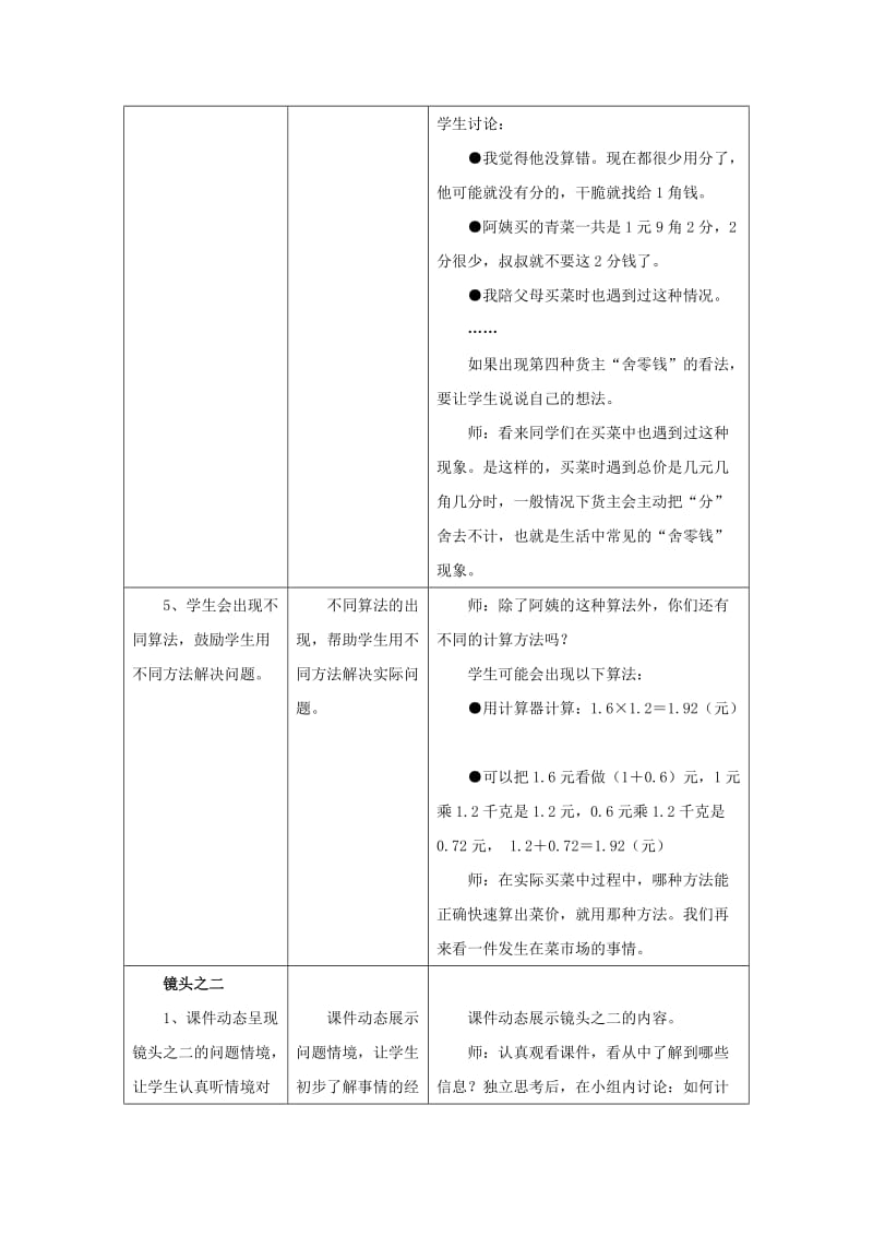 五年级数学上册 二《小数乘法》2.4 解决问题（二）教学设计 冀教版.doc_第3页