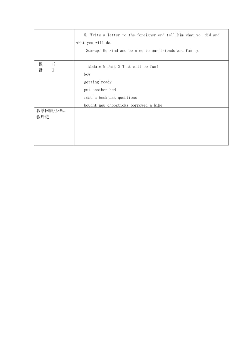 2019春五年级英语下册 Module 9 Unit 2《That will be fun》教案 外研版.doc_第2页