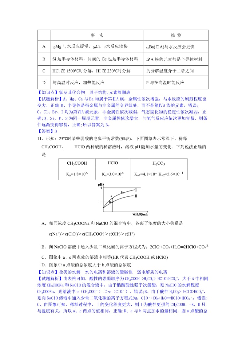 2019-2020年高三下学期开学（零模）检测考试化学试卷 含解析.doc_第3页