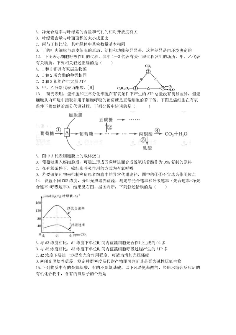 2019-2020年高三生物上学期第一次月考试题沪科版.doc_第3页