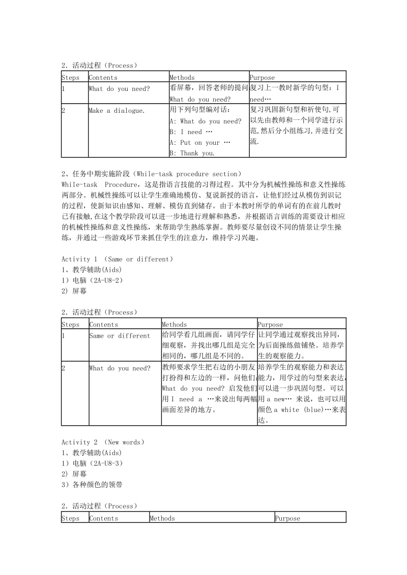 二年级英语上册 Unit 8 Clothes教案 沪教牛津版.doc_第2页