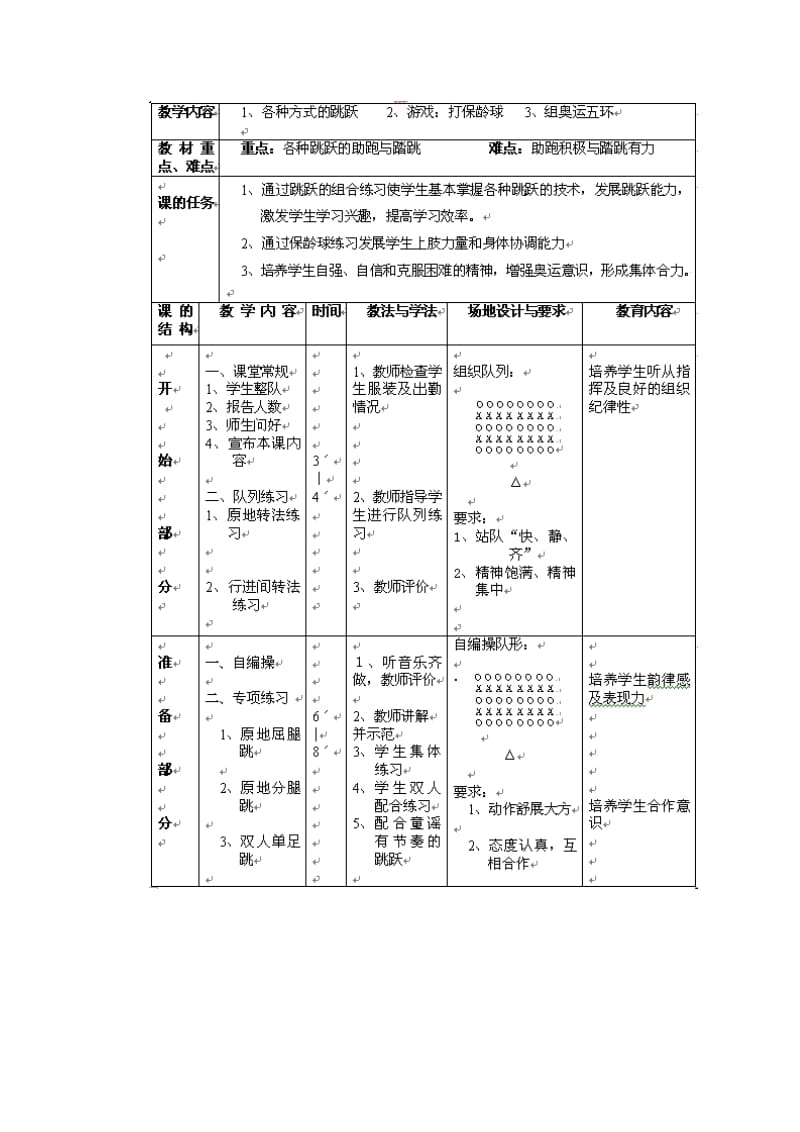 五年级体育下册 各种方式的跳跃 游戏：保龄球比赛 组奥运五环教学案例.doc_第3页