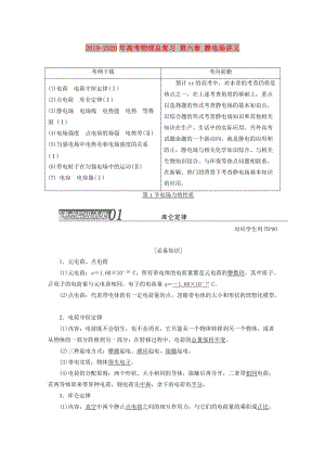 2019-2020年高考物理總復(fù)習(xí) 第六章 靜電場講義.doc