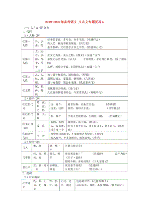 2019-2020年高考語文 文言文專題復(fù)習(xí)5.doc