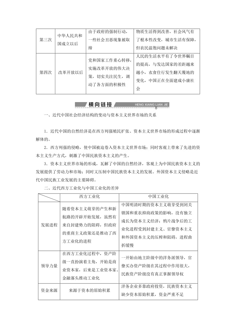 2019年高考历史一轮复习 专题七 近代中国资本主义的曲折发展和近现代社会生活的变迁专题整合提升.doc_第3页