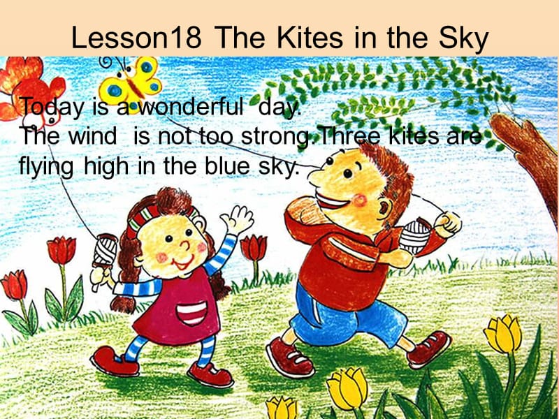 2019春六年级英语下册 Lesson 18《Three kites in the sky》课件1 （新版）冀教版.ppt_第1页