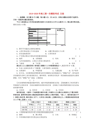 2019-2020年高三第一次模擬考試 文綜.doc