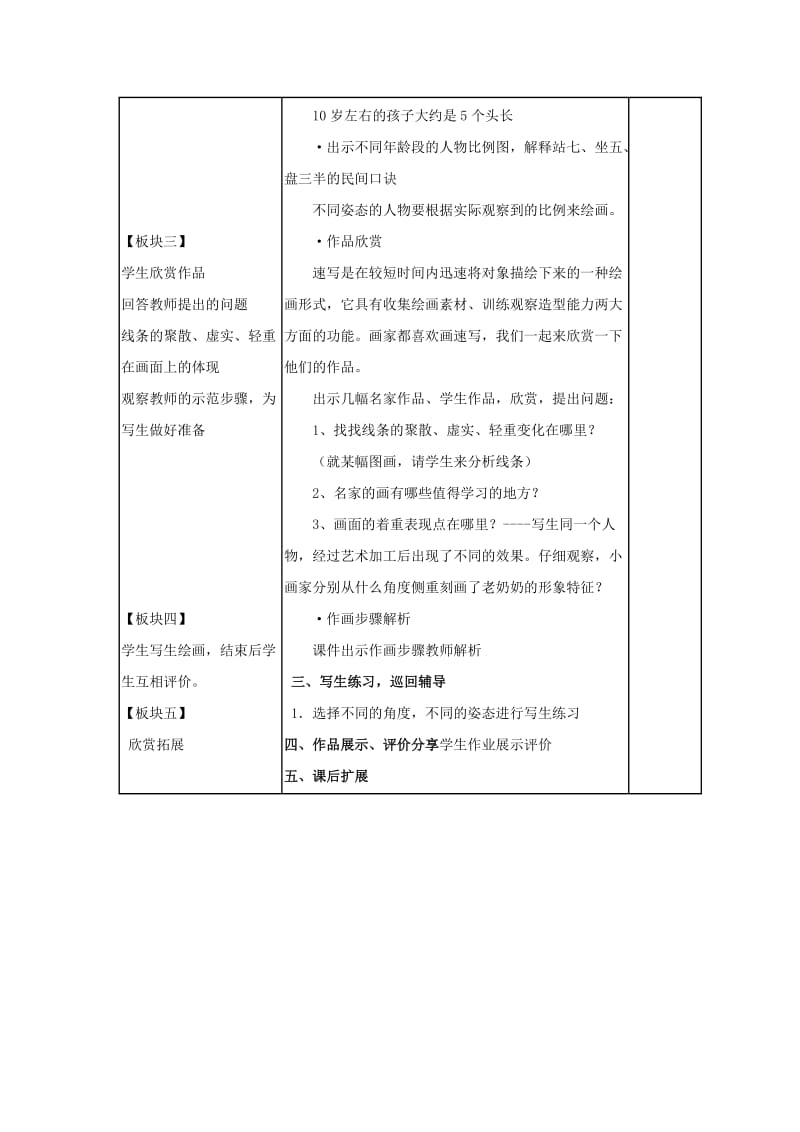 六年级美术上册 画人物教案 苏少版.doc_第2页