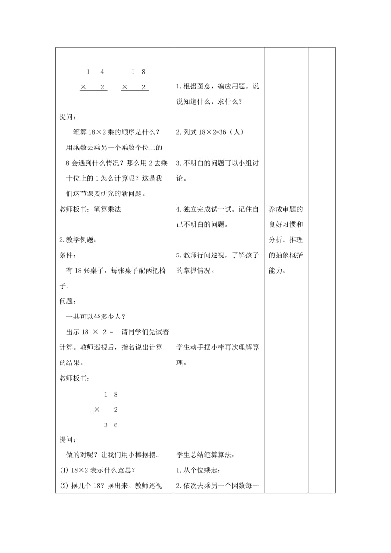 三年级数学上册 笔算乘法不进位教案 北京版.doc_第2页