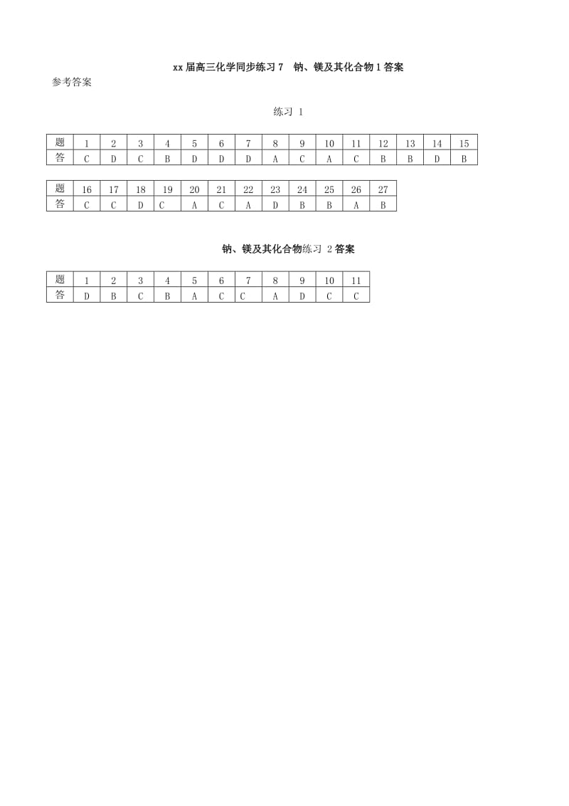 2019-2020年高考化学一轮复习 钠、镁及其化合物练习2.doc_第3页