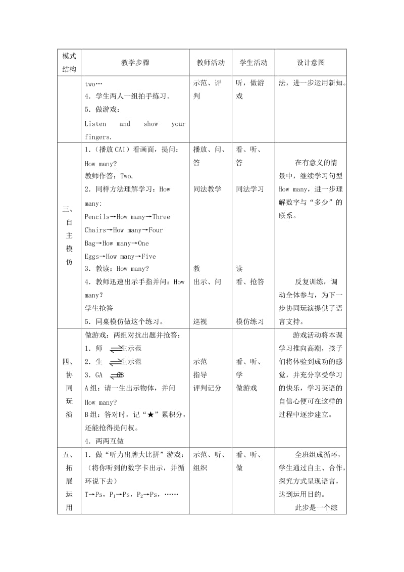 一年级英语上册 Unit 5 Numbers教案 北师大版.doc_第3页