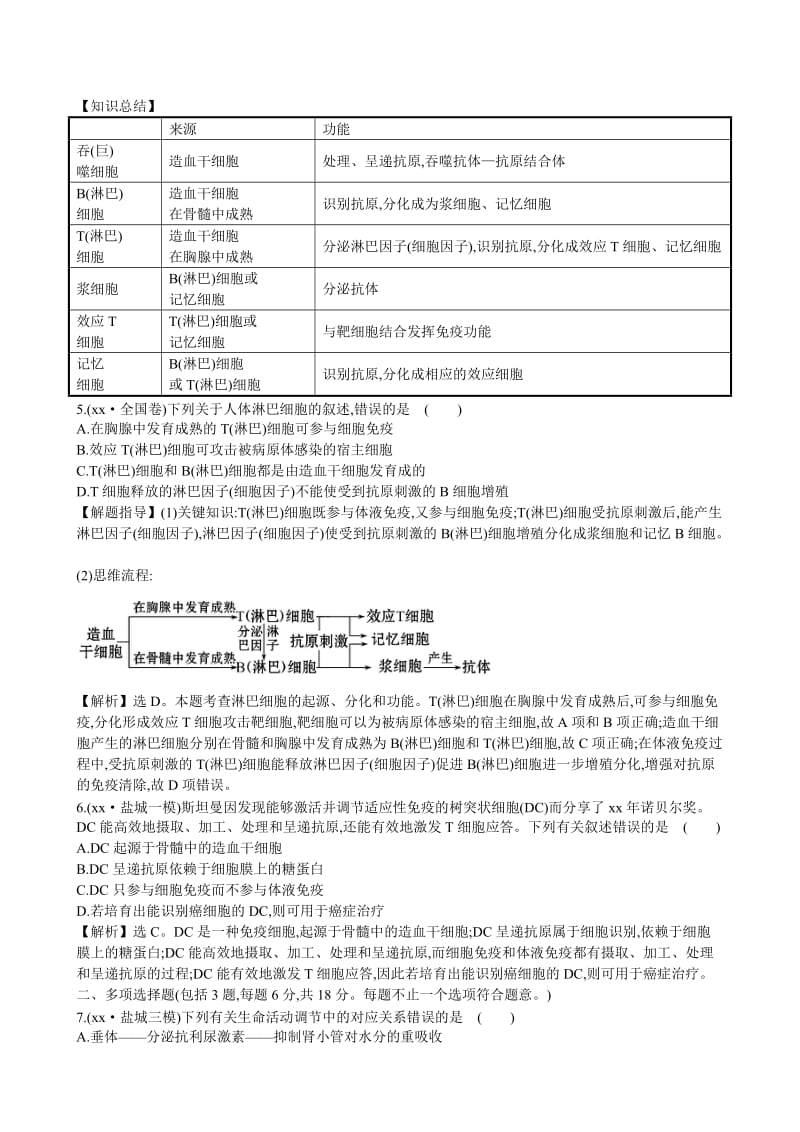 2019-2020年高考生物二轮复习 5.3生命活动的调节课时冲关练(十一).doc_第3页