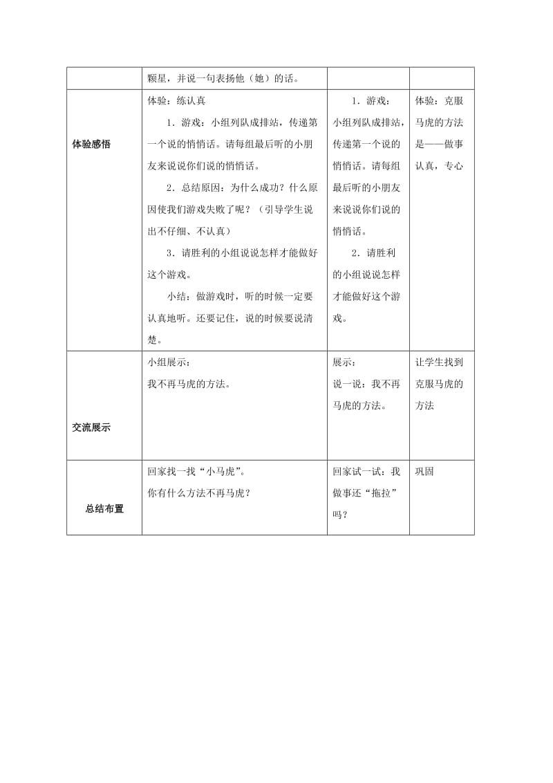 一年级道德与法治下册 第一单元 我的好习惯 第4课 不做“小马虎”教学设计 新人教版.doc_第3页