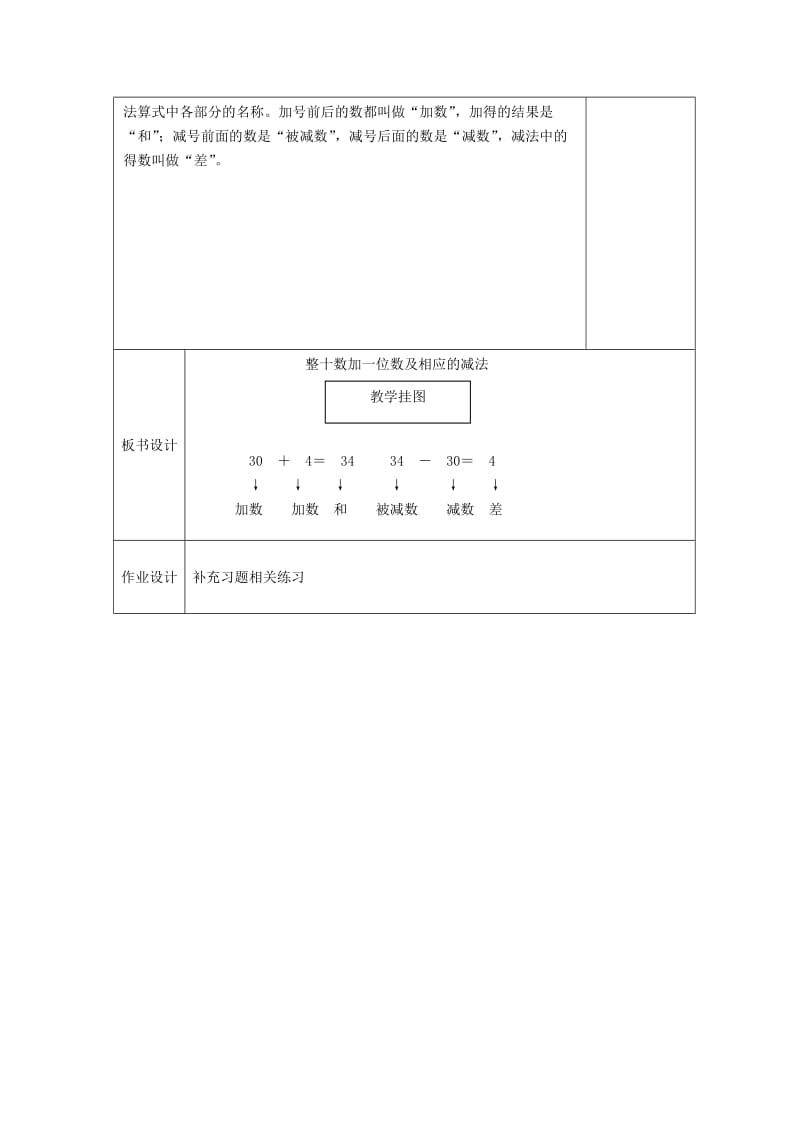 一年级数学下册 3.4《整十数加一位数及相应的减法》教案 苏教版.doc_第3页