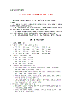 2019-2020年高三上學(xué)期期末考試 語(yǔ)文 含答案.doc