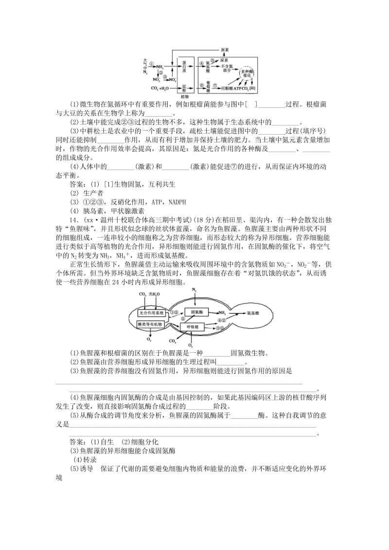 2019-2020年高中生物 2-第六讲 生物固氮同步练习.doc_第3页