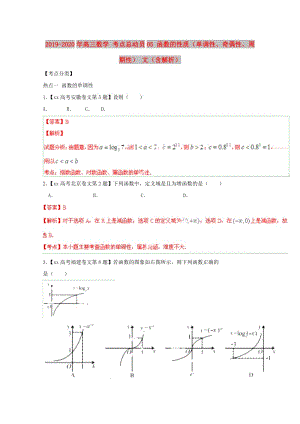 2019-2020年高三數(shù)學(xué) 考點(diǎn)總動員05 函數(shù)的性質(zhì)（單調(diào)性、奇偶性、周期性） 文（含解析）.doc