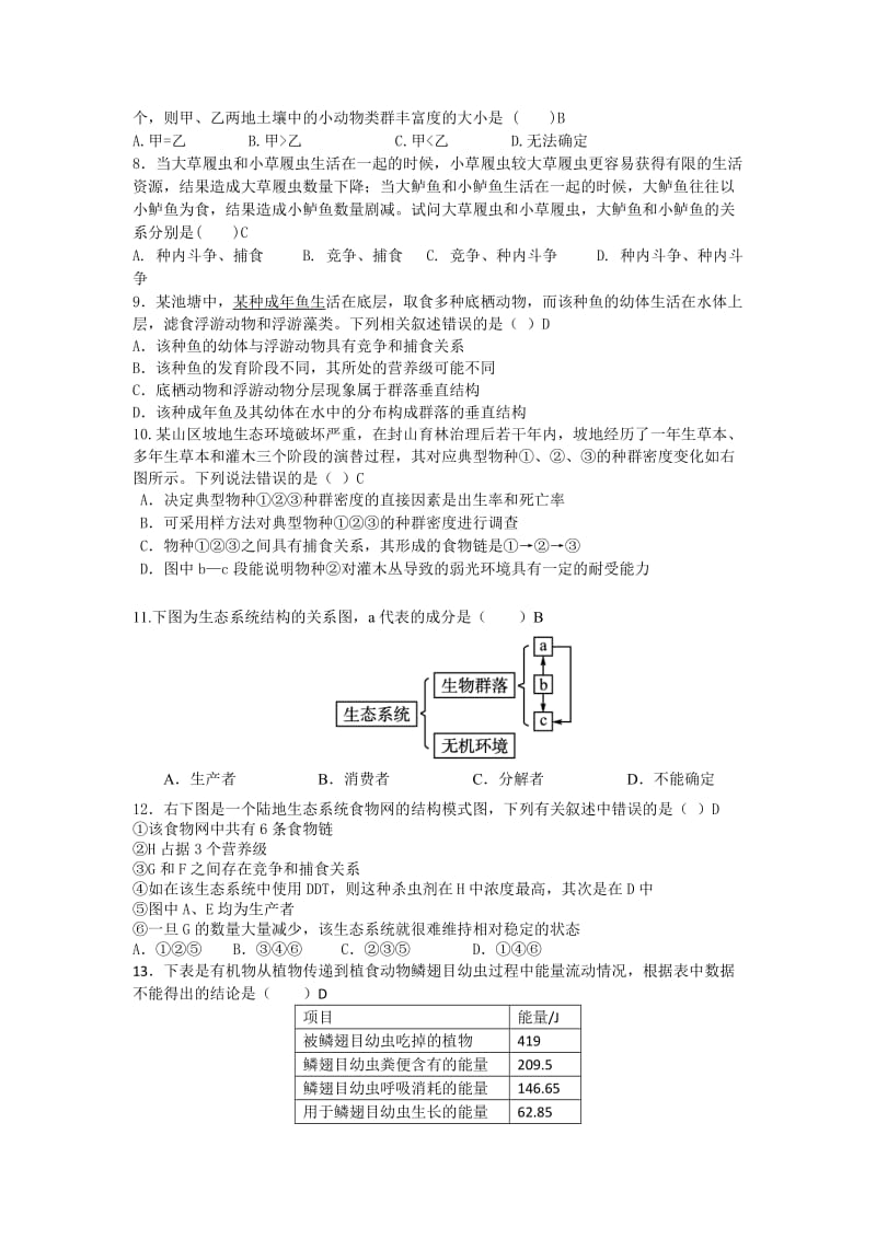 2019-2020年高二下学期期末考试生物试卷 含答案.doc_第2页