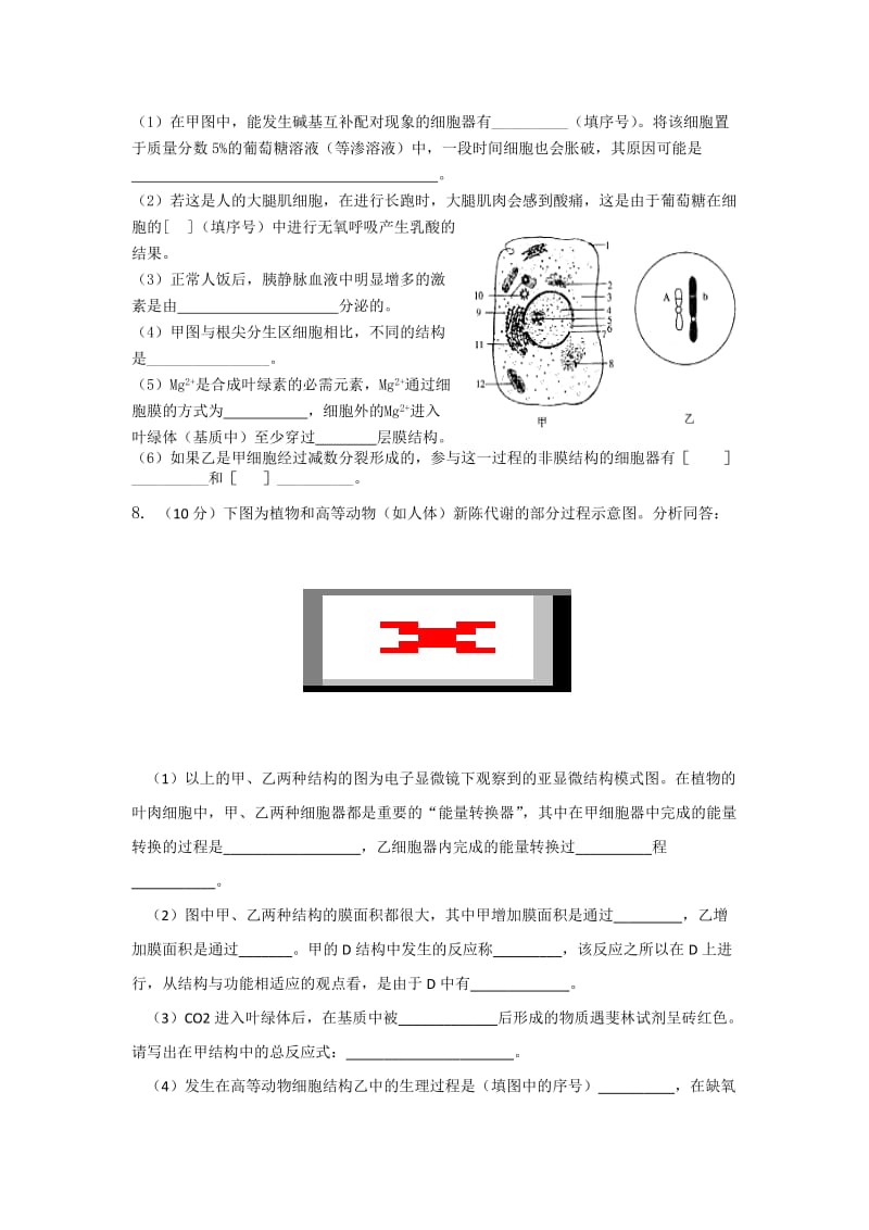 2019-2020年高三高考预测命题大赛生物试题（19） 含答案.doc_第2页