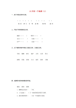 六年級(jí)語(yǔ)文上冊(cè) 第4單元 13《只有一個(gè)地球》課時(shí)練習(xí)（1） 新人教版.doc