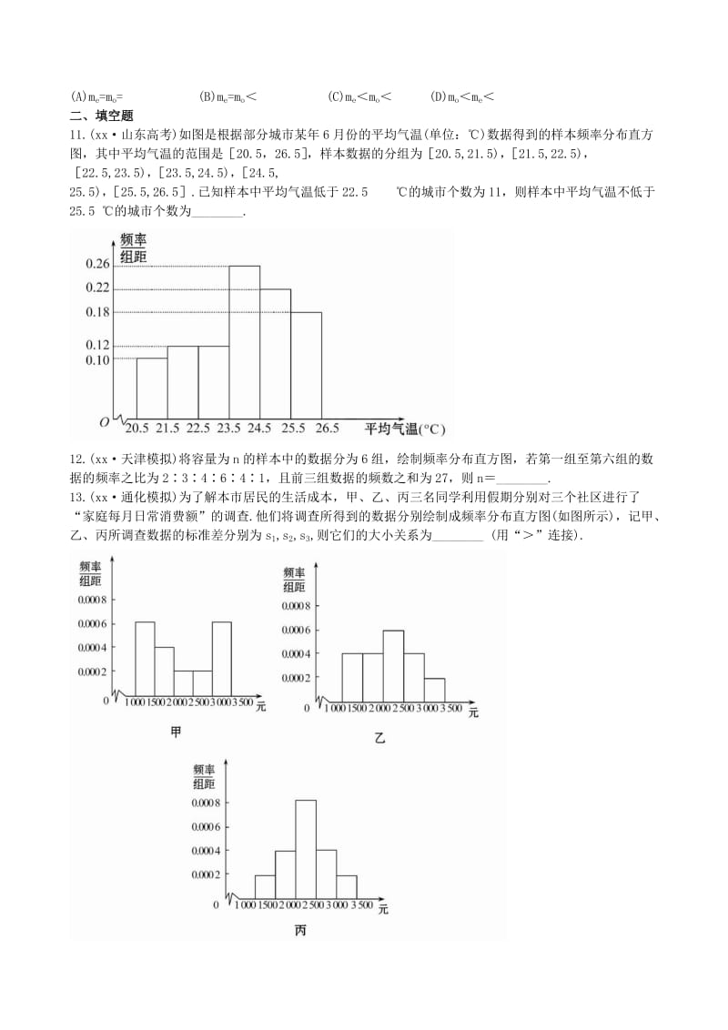 2019年高考数学 第九章 第三节 用样本估计总体课时提升作业 理 新人教A版.doc_第3页