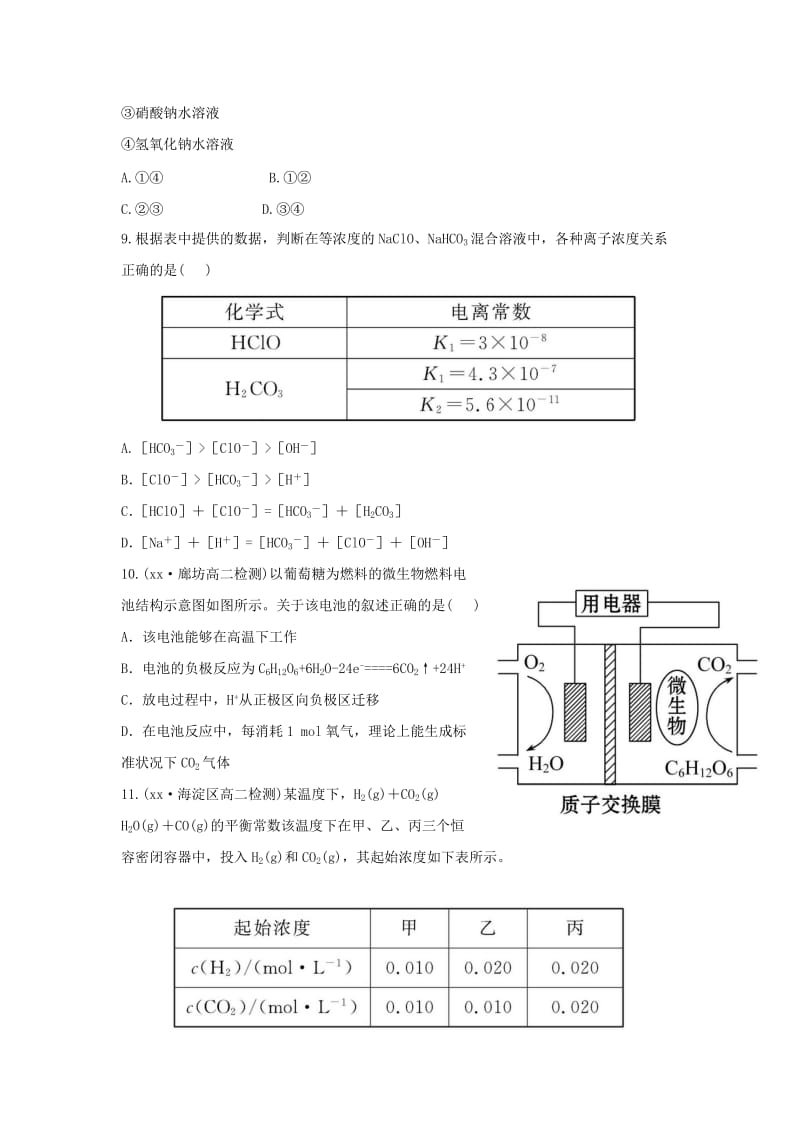 2019-2020年高中化学 综合质量评估（全册）鲁教版选修4.doc_第3页