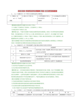 2019-2020年高考化學(xué)分類題庫 考點(diǎn)19 化學(xué)實(shí)驗(yàn)基礎(chǔ).doc