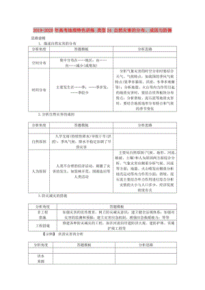 2019-2020年高考地理特色講練 類型24 自然災(zāi)害的分布、成因與防御.doc