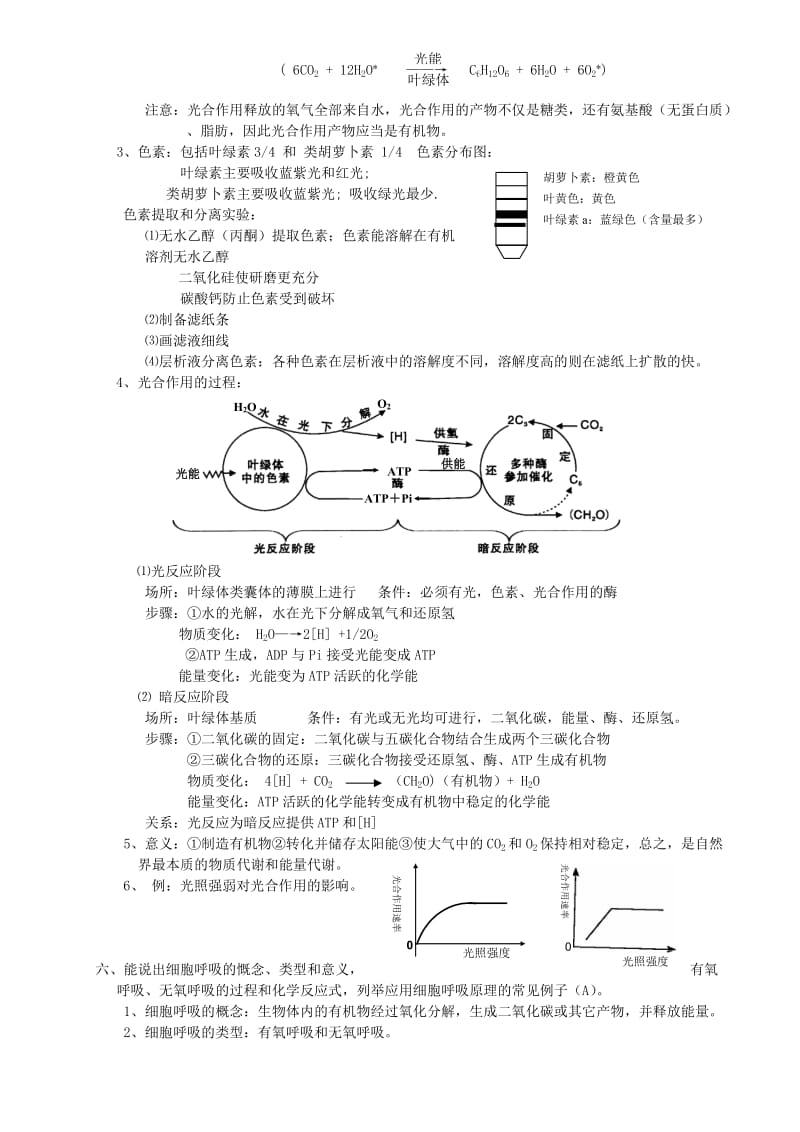 2019-2020年高中生物会考复习知识要点3 细胞的代谢.doc_第2页