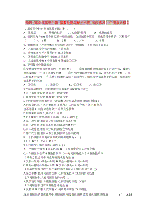 2019-2020年高中生物 減數(shù)分裂與配子形成 同步練習(xí)1 中圖版必修2.doc