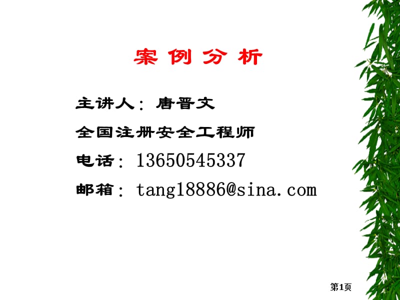 注册安全工程师培训—案列.ppt_第1页