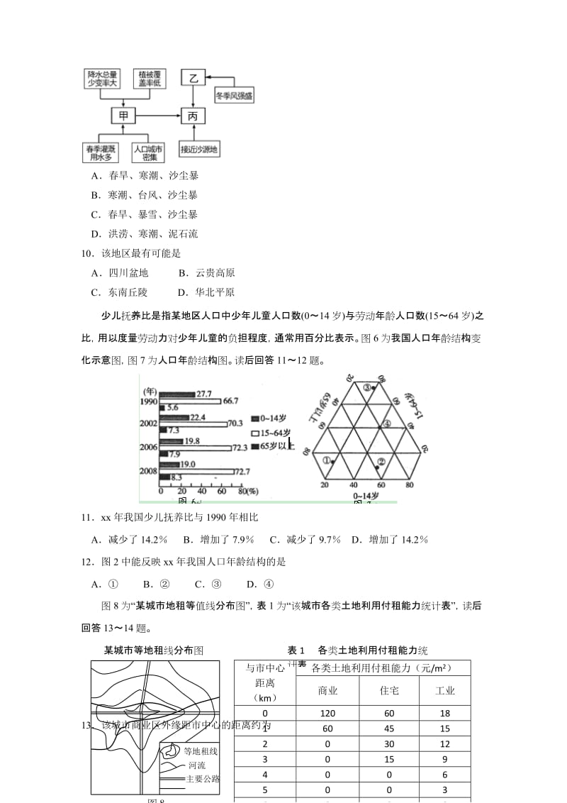 2019-2020年高三上学期期中（地理）.doc_第3页