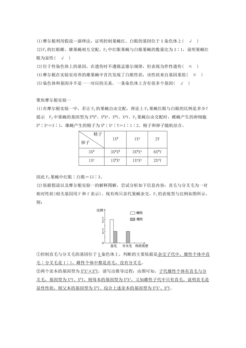 2019年高考大一轮复习 第六单元 遗传信息的传递规律 第六单元 第19讲 伴性遗传和人类遗传病学案 北师大版.doc_第2页