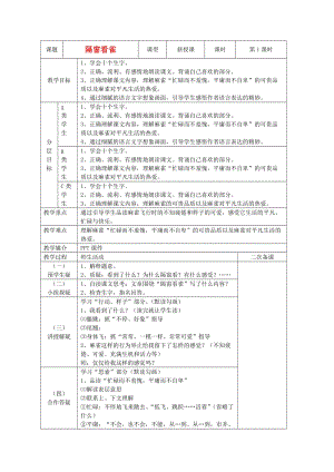 2019年秋六年級語文上冊《隔窗看雀》教案 湘教版.doc