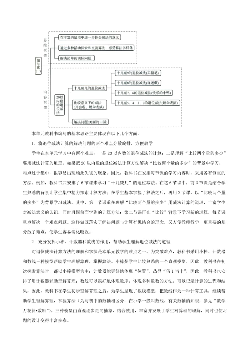 一年级数学下册第1单元加与减一加与减一单元分析素材新版北师大版.doc_第2页