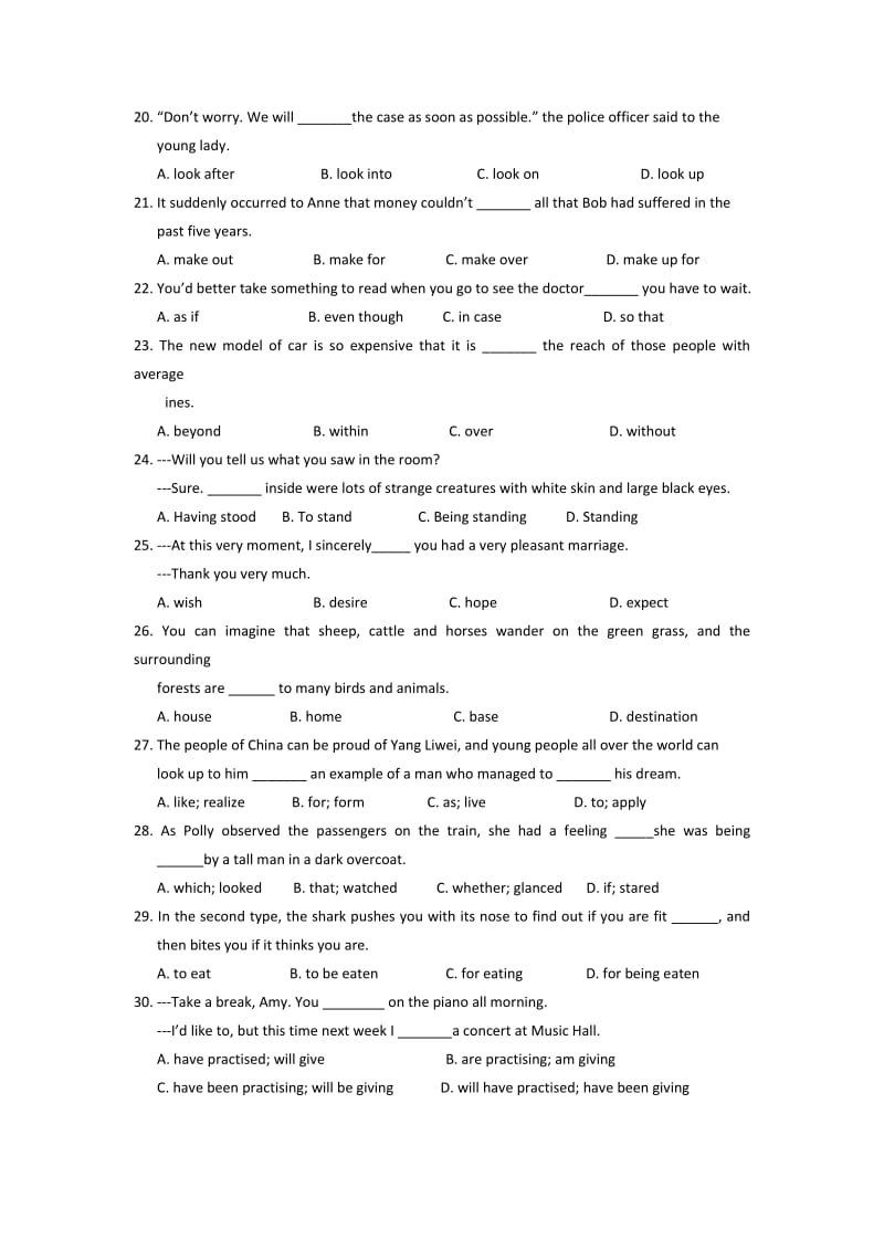 2019-2020年高一上学期期末模拟考试英语试题.doc_第3页