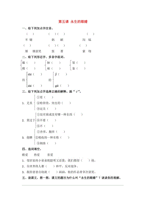 六年級語文下冊 5 永生的眼睛同步課時練 北京版.doc