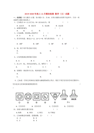 2019-2020年高三12月模塊檢測 數(shù)學（文）試題.doc