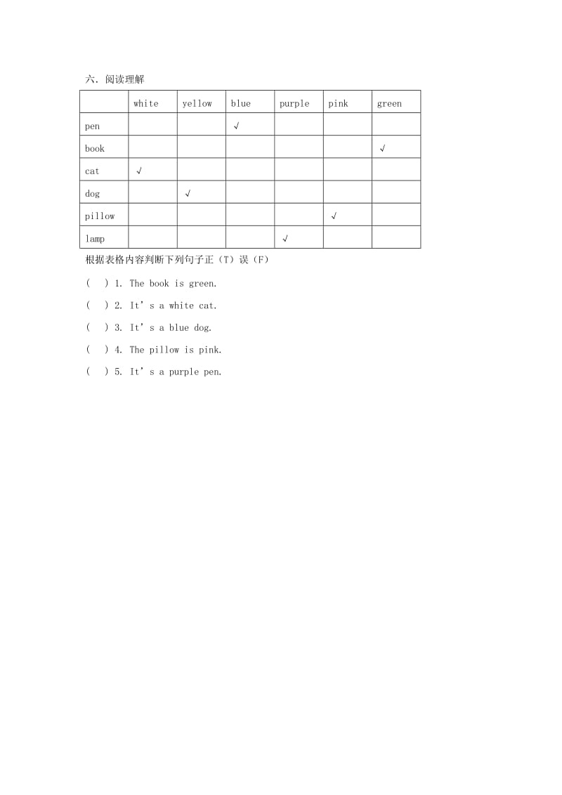 三年级英语下册 Unit 3《My room》练习题 广东版开心.doc_第3页