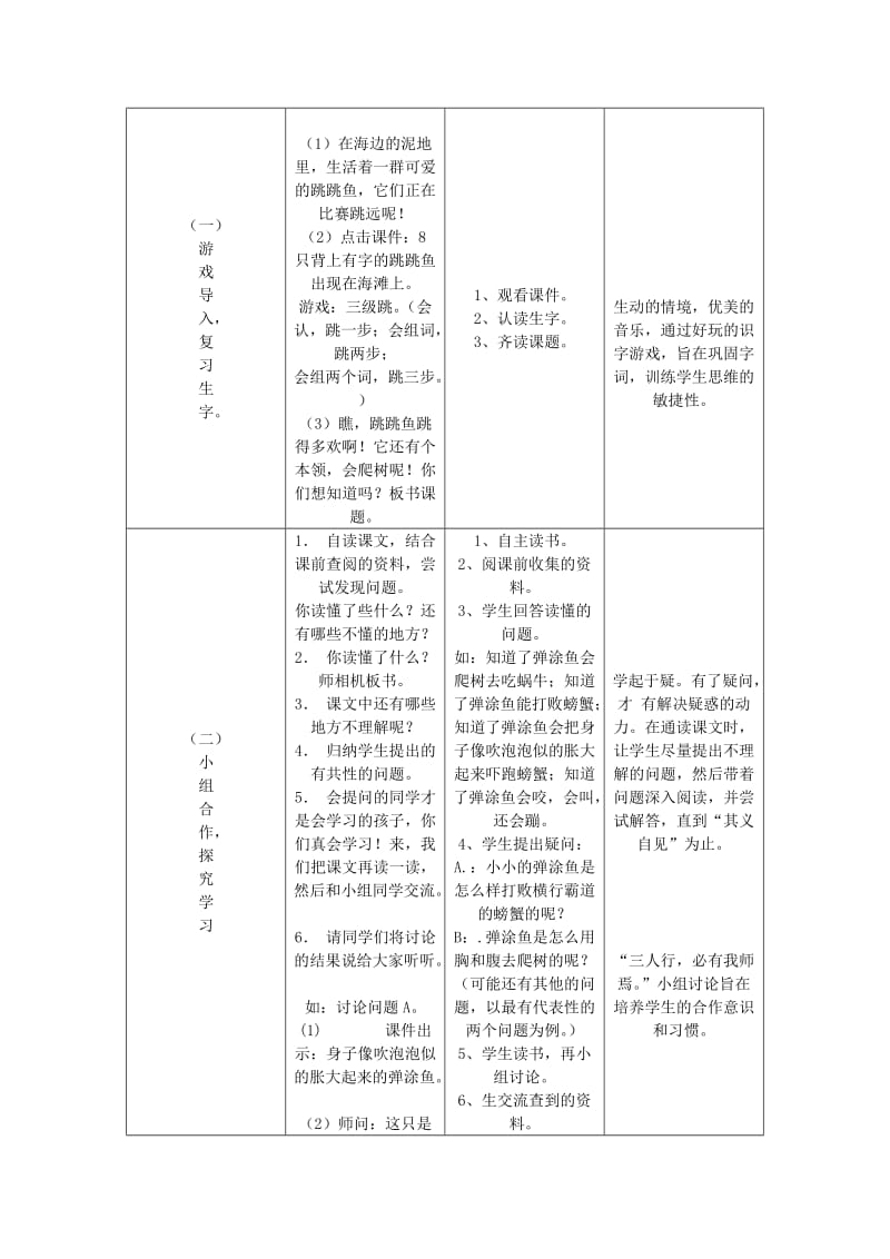 2019二年级语文上册 第四单元 11《会上树的鱼》教案 （新版）鄂教版.doc_第2页