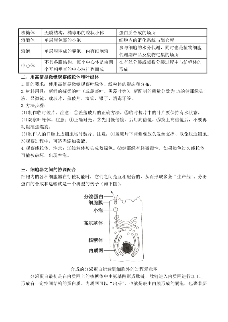 2019-2020年高中生物 3.2 细胞器 系统内的分工合作学案 新人教版必修1.doc_第3页