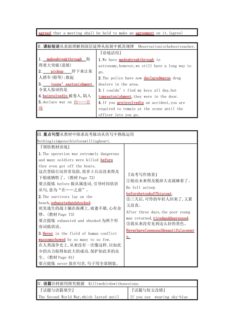 2019-2020年高三英语一轮复习Module6WarandPeace预习案外研版选修.doc_第2页