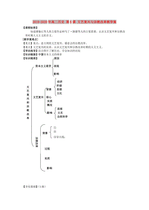 2019-2020年高二歷史 第6課 文藝復(fù)興與宗教改革教學(xué)案.doc