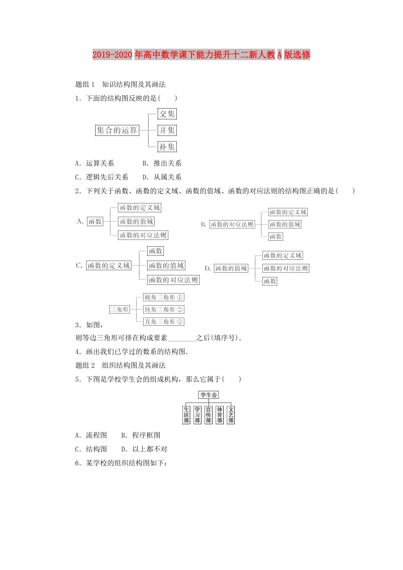 2019-2020年高中数学课下能力提升十二新人教A版选修.doc_第1页