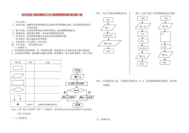 2019-2020年高中数学 1.1.2程序框图导学案 新人教A版.doc_第1页